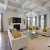a large living room with a large glass door